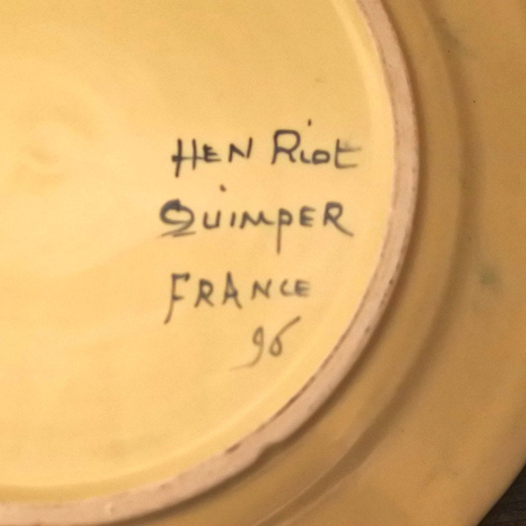 人物文の絵皿 Woman(仏・カンペール)