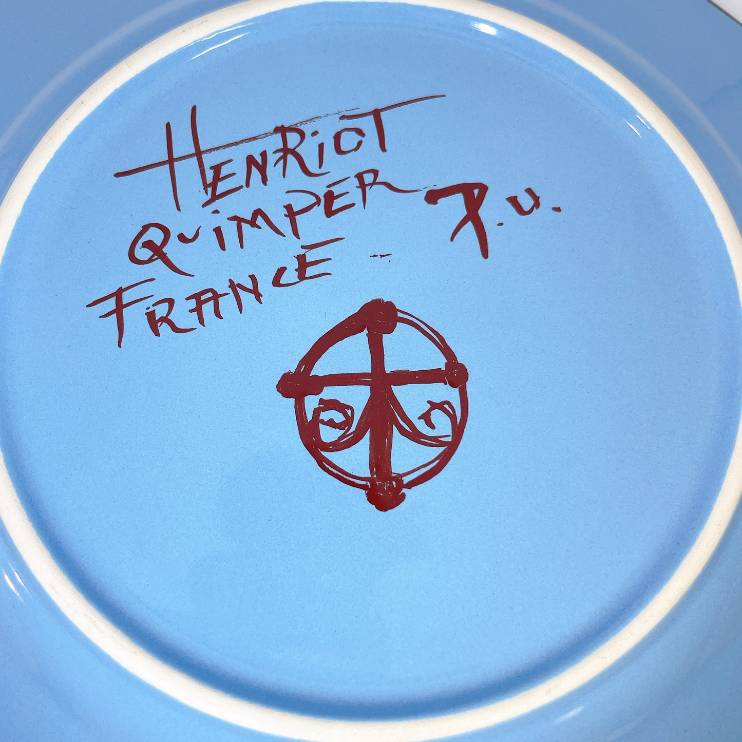 お花が可愛い大きなお皿💐(カンペール焼き)