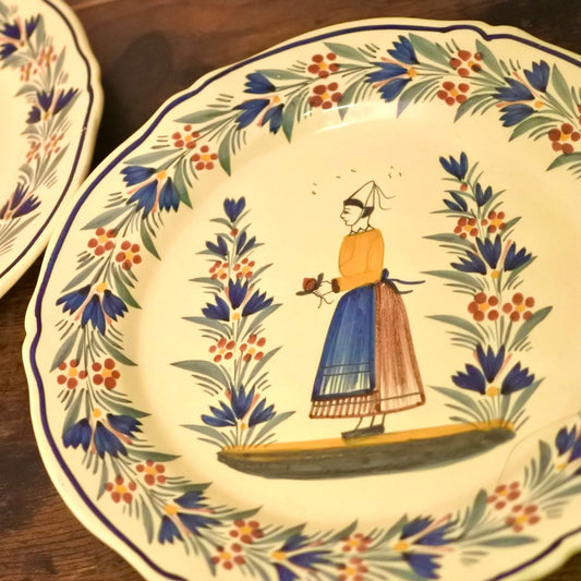 人物文の絵皿 Woman（仏・カンペール）